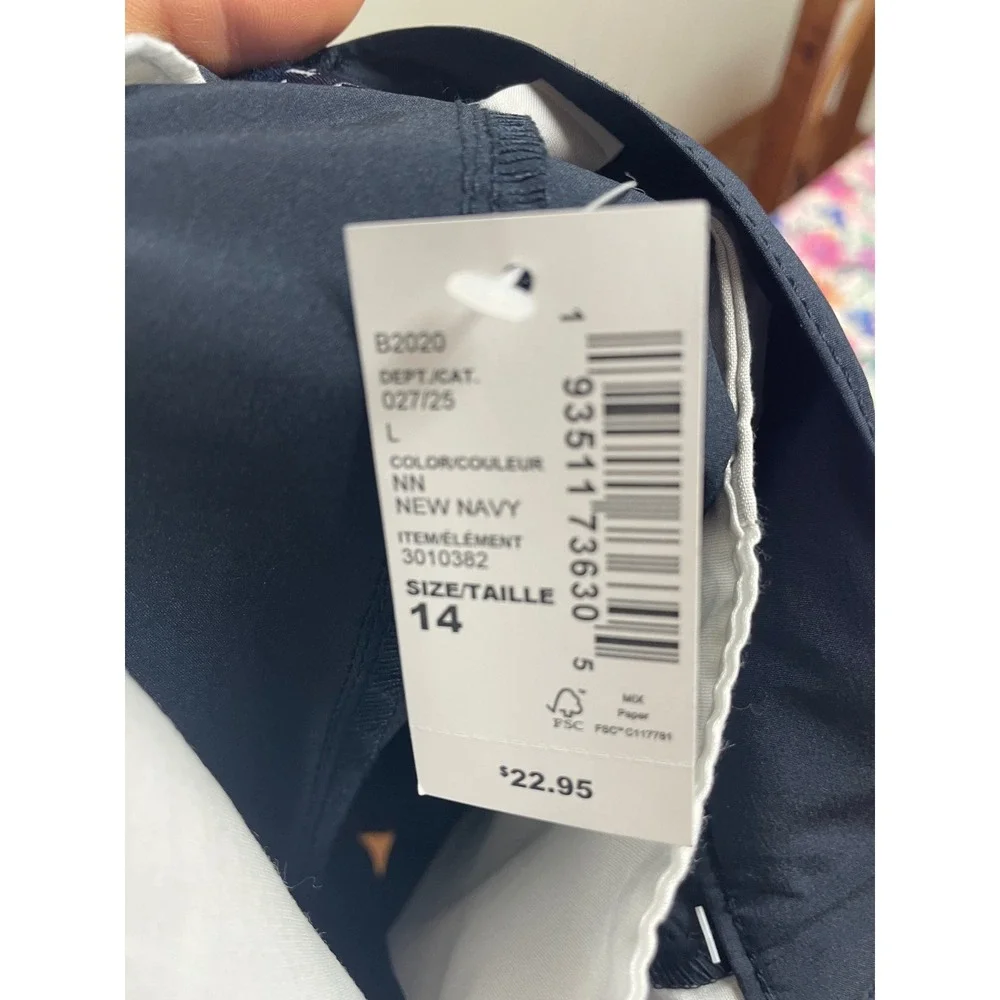 The Children's Place Boys Performance Chino Shorts Navy Blue Size 14 New